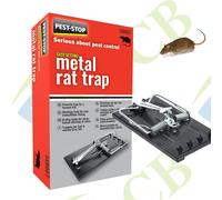 Pest Stop Powerful Metal Rat Trap Easy Setting Robust Snap Shut Rodent