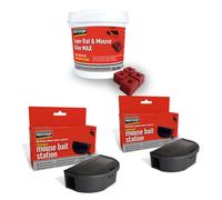 Pest-Stop Rodent Control Set: 1X Wax Blocks 150G & 2X Lockable Mouse Bait Stations