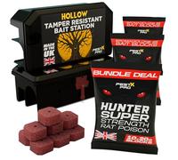 Pest X Pro 1x Empty Rat Bait Box & Poison Kit - Tamper-Resistant Refillable Rodent Station + 1x Brodifacoum Sachets - Indoor & Outdoor Mouse & Rat Killer, Safe, Reusable & Professional-Grade