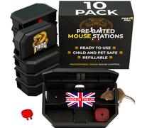 Pest X Pro Fang Pre Baited Mouse Bait Stations 10 Pack - Secure Indoor And Outdoor Use - Pre Baited Mouse Boxes For Rodent Control
