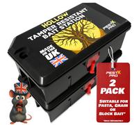 Pest X Pro Hollow Rat Bait Box 2 Pack Empty, Refillable & Reusable Rodent Control Stations, Indoor & Outdoor