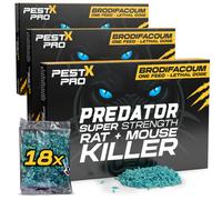 Pest X Pro Pest-X Pro Single-Feed Rat & Mouse Poison Sachets (3 Pack) Super-Strength Brodifacoum Rodent Killer For Indoor & Outdoor Use