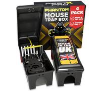 Pest X Pro Phantom Mouse Trap Box 4 Pack Heavy Duty Rodent Trap Station Reusable, Easy-Set, Indoor & Outdoor