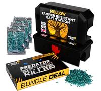 Pest X Pro Rat Bait Station with Super Strength Rat Poison, 2× Refillable Tamper-Resistant Rodent Box and 3 × 200 g Bromadiolone Bait Sachets, Indoor and Outdoor Use