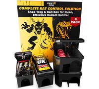 Pest X Pro Rat Control Bundle - Shadow Rat Trap Boxes (2 Pack) & Venom Pre-Baited Bait Stations (2 Pack), Indoor & Outdoor Use