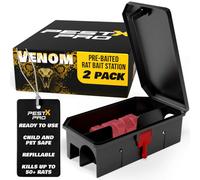 Pest X Pro Venom Rat Bait Station 2 Pack Pre-Baited, Ready-To-Use Rodent Control For Indoor & Outdoor