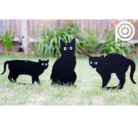 Pestbye® Set of 3 Cat Scarers Cat Silhouettes with Lifelike Eyes