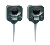 Pestbye Twinpack Solar Powered Cat Repellent Waterproof Ultrasonic Repeller Cat Scarer With Ground Stake