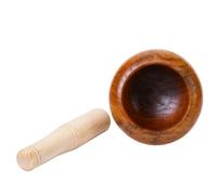 Pestle and Mortar Household Grinder Pressing Garlic Mashed Garlic Mashing Pot Manual Mashing Medicine Pot Jujube Wood Pounding Garlic Stone Mortar(Small 90s)