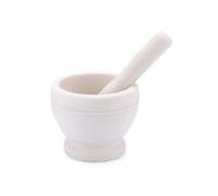 Pestle and Mortar Plastic Mortar Pestle Pill Crusher Spice Grinder Bowl Pesto Powder Contact Surface Grinding(White)