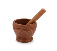 Pestle and Mortar Plastic Mortar Pestle Pill Crusher Spice Grinder Bowl Pesto Powder Contact Surface Grinding(Wood grain)