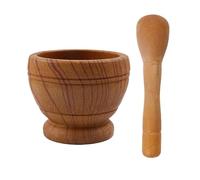 Pestle and Mortar Pounding Garlic Stone Mortar Household Grinder Pressing Garlic Mashed Garlic Mashing Pot Manual Mashing Medicine Pot Jujube(Wood Grain)