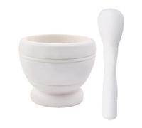 Pestle and Mortar Pounding Garlic Stone Mortar Household Grinder Pressing Garlic Mashed Garlic Mashing Pot Manual Mashing Medicine Pot Jujube(White)