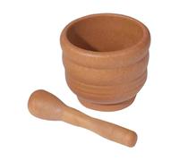 Pestle and Mortar Set, Fresh Spices Crusher Grinder, Wood Garlic Press Ginger Crusher for Muddling and Grinding Spices, Large Capacity Seed Garlic Grinder, Pastes Guacamole Bowl