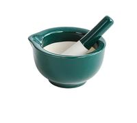 Pestle and Mortar Set, Porcelain Mortar and Pestle Spice Garlic Herb Grinder Mixing Grinding Bowl Crusher Set Restaurant Kitchen Tools(Green Mini)