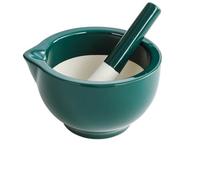 Pestle and Mortar Set, Porcelain Mortar and Pestle Spice Garlic Herb Grinder Mixing Grinding Bowl Crusher Set Restaurant Kitchen Tools(Green L)