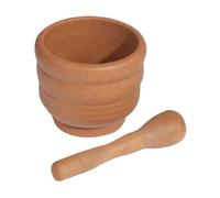 Pestle And Mortar Wooden Mortar And Pestle Set Guacamole Bowl Food Grinder Garlic Masher Make Fresh Guacamole Salsa Kitchen Usage Muddling And Grinding Spices 11.4x11.4x9.5cm