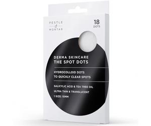Pestle & Mortar THE SPOT DOTS - Hydrocolloid dots to quickly clear spots. Ultra-thin dots designed for discreet overnight wear, effectively targeting acne breakouts while you sleep.