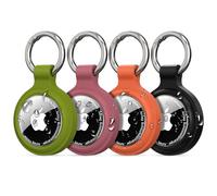 PESTON AirTag Holder Keyring - IP67 Waterproof Case for Apple AirTag, Anti-Lost, Scratch-Resistant - Air Tag Holder for Keys, Pets, Luggage (4-Pack)