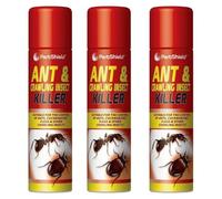 PestShield Ant Insect Killer 300ml Spray Pack of 3 Fast Acting Rapid Pesticide Cockroach Fleas Woodlice Crawling Insects Control Treatment with Welari Thank You Card | (3pack) (900kg)