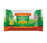 PestShield Mosquito & Insect Repellent Biodegradable Wipes | Up to 4 Hours Protection from Flying, Biting Insects (25 Pack)