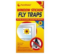 PestShield Window Sticker Fly Traps - Flower Design Fly Stickers (3 Pack)