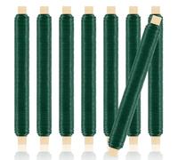pesutei 8 x Flower Wire, Green, 0.65 mm x 35 m Binding Wire, Green Wrapped on Wooden Stick, for Fixing Flowers and Plants, Tying Wreaths (Green - 8 Pieces)