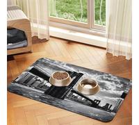 Pet Absorbent Leather Tablecloth Brooklyn Bridge Printed Dog Food Mat Pet Feeding Mat Anti-Slip Pet Bowl Pad Pets Placemats for Dogs Cats