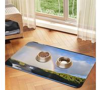 Pet Absorbent Leather Tablecloth Niagara Falls Printed Dog Food Mat Pet Feeding Mat Anti-Slip Pet Bowl Pad Pets Placemats for Dogs Cats