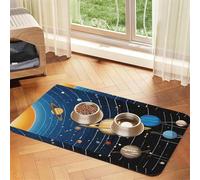 Pet Absorbent Leather Tablecloth Outer Space Solar System Printed Dog Food Mat Pet Feeding Mat Anti-Slip Pet Bowl Pad Pets Placemats for Dogs Cats