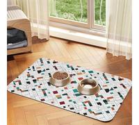 Pet Absorbent Leather Tablecloth Rose Gold Marble Design Background Printed Dog Food Mat Pet Feeding Mat Anti-Slip Pet Bowl Pad Pets Placemats for Dogs Cats
