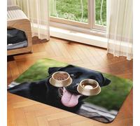 Pet Absorbent Leather Tablecloth Rottweiler Wallpaper Printed Dog Food Mat Pet Feeding Mat Anti-Slip Pet Bowl Pad Pets Placemats for Dogs Cats
