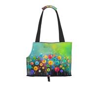 Pet-Abstract Style Colorful Flowers print portable bag, lightweight and breathable, suitable for taking small pets out.