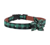 Pet Accessory Kitten Collar Adorable Cat Collar Velvet Whelping Adorable Pet Collar Cat Bell Puppies Double Dog Puppy Color for Litter Light up Christmas Pet Collar Green Cloth