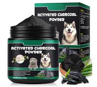 Pet Activated Charcoal Powder,Organic Natural Powdered Activated Charcoal Supplement for Dogs,Cats,Poultry and All Pets-Digestive Support,Bad Breath Relief & Gas Reduction,Intestinal Support | Non-GMO