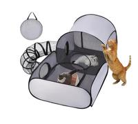 Pet Activity Bag for Cats - Feline Play Yard, Kitten Playhouse Tunnel Shelter | Colapsibles Habitat Tent Engaging Toy Set, Dog View Cage, Fitness Arenna for Kittens, Puppies, Small Pets on the Go Use