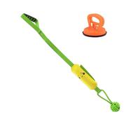 Pet Activity Rope Sphere - Noise Making Fetch Aid for Mental Focus | Elastic Polymer with Handle, Grabbing Chew Object, Puppy Exercise Equipment for Yard Floor Practice Tug Of War