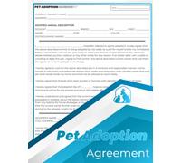 Pet Adoption Agreement Form Book: Cat / Dog Adoption Contract Form. 50 Agreement Form ( 8.5x11 Inches) .