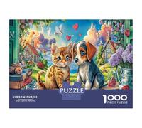 Pet Adventure 1000Piecess JigsawPuzzlesCat Dog Love ForAdult Challenging LargePiecePuzzles Age12+byth Challenging The Impossible Difficult Game Fun, Challenging 38x26cm/1000pcs