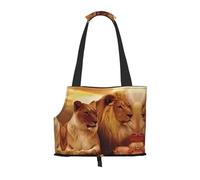 Pet-African Lion print portable bag, lightweight and breathable, suitable for taking small pets out.