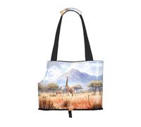 Pet-African Savanna Giraffe print portable bag, lightweight and breathable, suitable for taking small pets out.