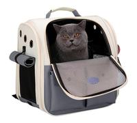 Pet Agency - Spacious Breathable Mesh Cat -, Lightweight Puppy Bag | Multi-Pocket Foldable Kitten Carrier, Padded Shoulder Straps for Small Pets, Bunnies, Dogs, Safe