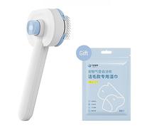 Pet Air Cushion Self-Cleaning Comb Standard Model Cat Brush Cat Hair Brush One-click Self-cleaning Design Comfortable 15?Angle Stainless Steel Fine Needles Elastic Air Cushion Dense Tooth