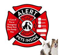 Pet Alert Rescue Label, Fade Resistant Tag, Animal Welfare Sign, Vinyl Adhesive Sticker with Message, Door Window Identification Helps Responders the Presence of Pets in the Crisis in De