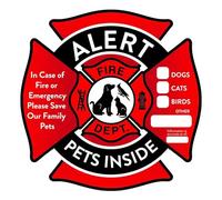 Pet Alert Sticker, Double-Sided Rescue Pet Decals, Pet Alert Stickers Dog Pets in A Fire, Firefighters Will See Alert The Window, Door