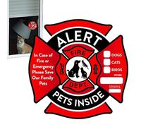 Pet Alert Sticker - Reflective Rescue Alert Decal, Weatherproof Sign with Weather Resistant Animal Warning Sign | House Safety Label for Cat Birds Notification, Home Door or Outdoor Firefighter Alert