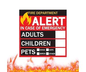 Pet Alert Stickers - 3x3in Warning Decals, Rain-Proof Sticky Labels Markers, Self-Adhesive Security Indicators Glass Pane Vehicle RV | Outdoor Indoor Property Protection First Responder Aid