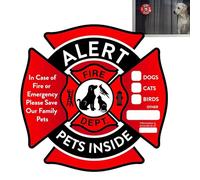 Pet Alert Stickers, Adhesive Stickers to Keep My Pets in Emergencies, Safety Fire Rescue Stickers with Pet Alert UV Protection, Sticker
