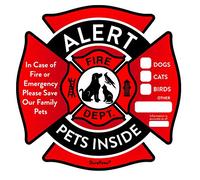 Pet Alert Stickers - Save My Pets in Case of Emergency Stickers - Inside The Window Static Cling Window Decals 4 Pack - UV Resistant Removable, NO Adhesive - Bonus: Pet Alert Wallet Card