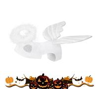 Pet Angel Costume Thick Polyester Fabric | Festive White Wings Dress Up Christmas Clothes S M L, Warm Comfortable Coat with Pull Rope Opening for Small Dogs and Dogs